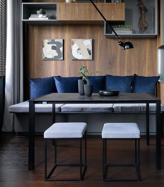北欧风格的男性公寓采用木饰面板装修 简洁英朗舒适2