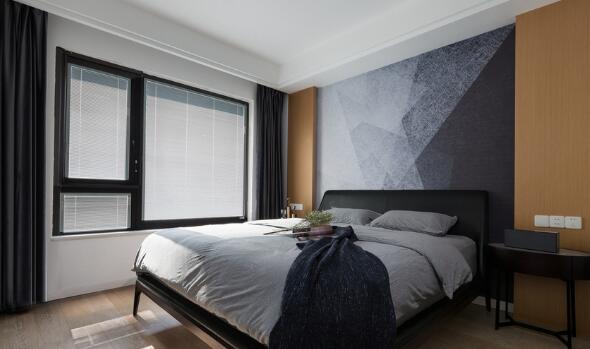 黑白灰色调北欧风格木饰面板装饰三居室装修案例欣赏5