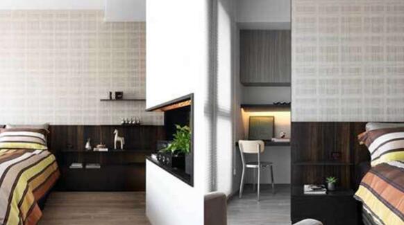 客厅餐厅一体北欧风格木饰面板装修效果图12