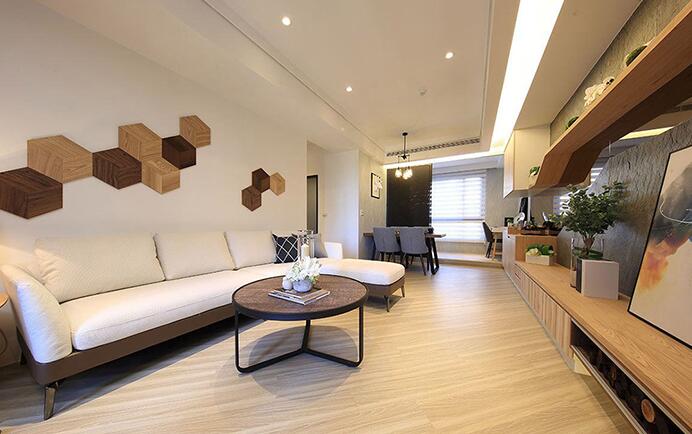 木饰面板创意餐厅装修效果图 长客厅木饰米板享受高品质生活1