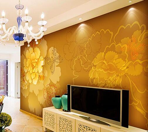 金色奢华欧式客厅电视背景墙装修效果图 让您立马变“土豪”3