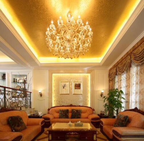 金色奢华欧式客厅电视背景墙装修效果图 让您立马变“土豪”4