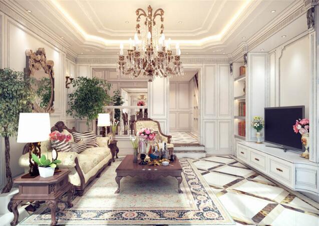 白色欧式风格客厅装修效果图 给你一个白雪公主温馨白色风房间4