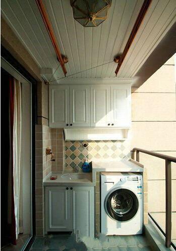 阳台洗衣机和洗漱面盆合并图3