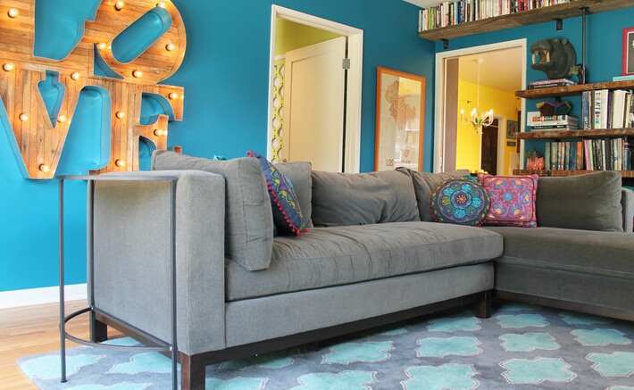 10张富有创意的彩色客厅沙发背景墙装修效果图
