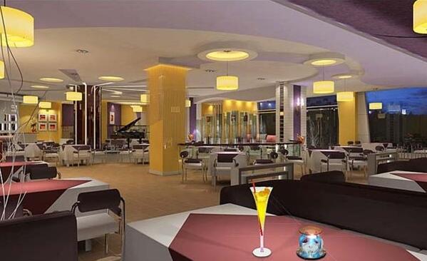 某酒店的现代餐厅大厅装修效果图