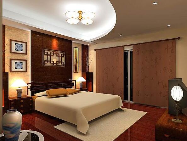 北京碧海方舟别墅20多平米中式风格的卧室装修效果图