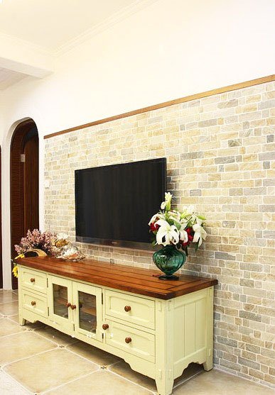 美式古典风格墙砖文化墙电视墙装修效果图