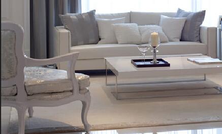邢台自然城现代简约白色沙发茶几地毯效果图