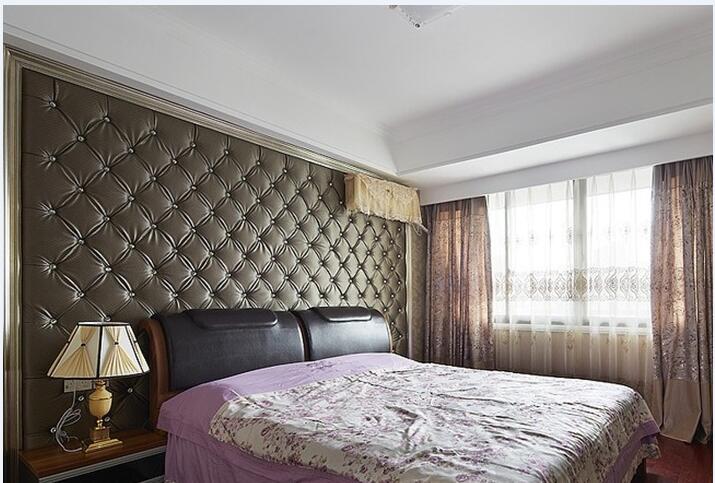 衡水花香维也纳东区现代简约卧室床头皮软包小窗户效果图