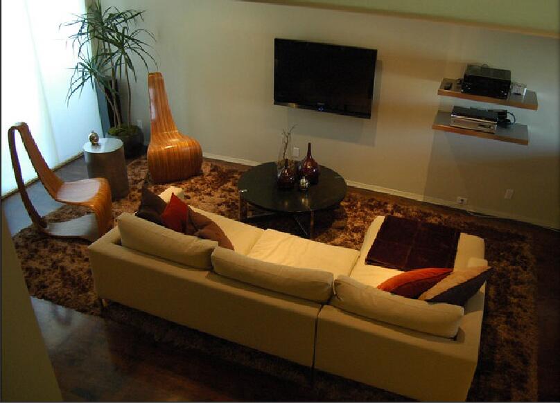 沈阳中铁瑞达广场20平米简约客厅三人位沙发创意座椅客厅地毯效果图