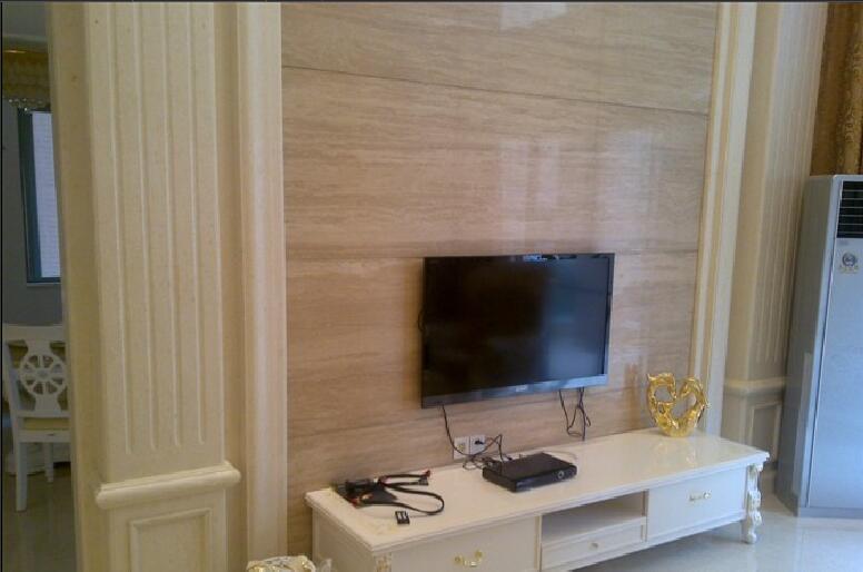 本溪福林花园欧式罗马柱电视墙白色电视柜客厅落地空调效果图