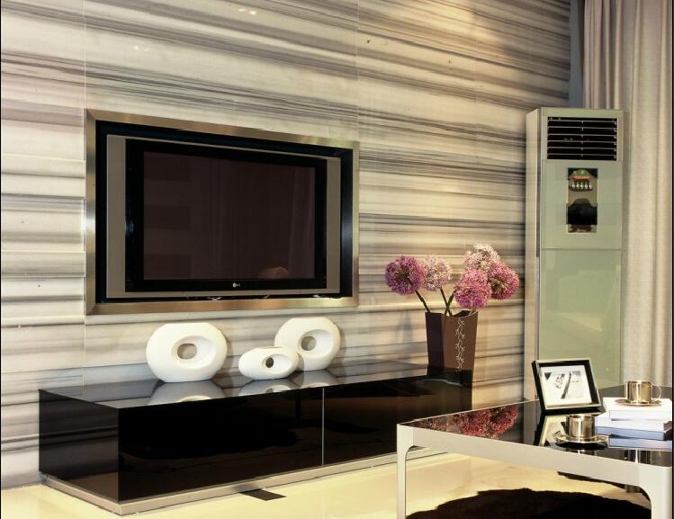 随州府河三环金龙湾条纹瓷砖嵌入式电视墙客厅立式空调黑镜面茶几效果图